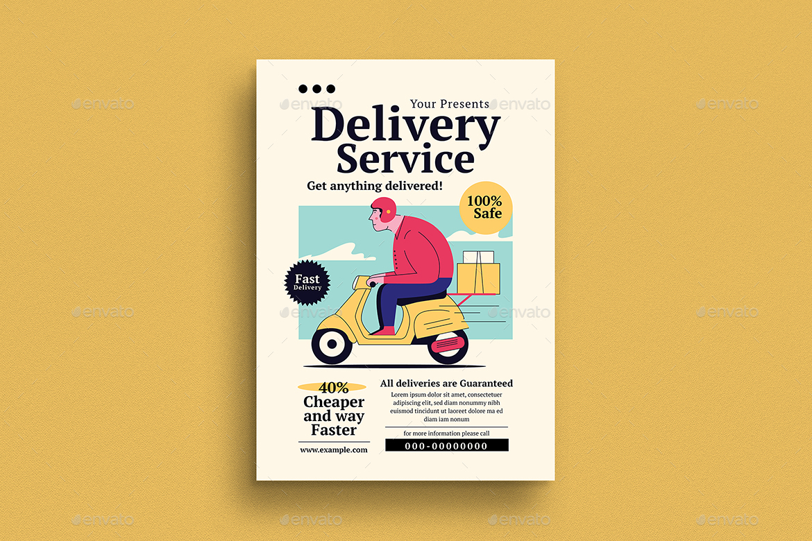 Delivery Service Flyer Set, Print Templates GraphicRiver